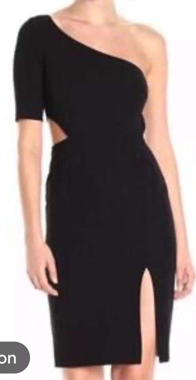 Jill Jill Stuart Black One Shoulder Cut Out Sheath Dress 4